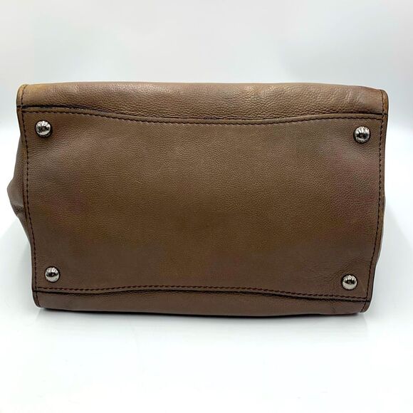 Auth PRADA Glacé Calf Pomice Twin Pocket Tote Bag Very Good Preloved Satchel - Picture 8 of 16